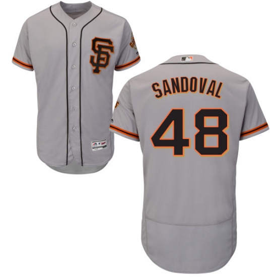 Men's Majestic San Francisco Giants #48 Pablo Sandoval Gray Flexbase Authentic Collection MLB Jersey