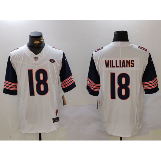 Men's Chicago Bears #18 Caleb Williams Limited White Fashion FUSE Jersey - Ujersey