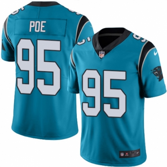Youth Nike Carolina Panthers #95 Dontari Poe Limited Blue Rush Vapor Untouchable NFL Jersey - Ujersey