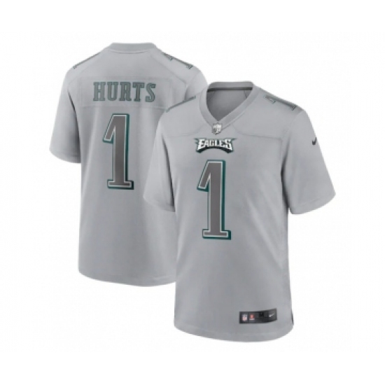 Men's Philadelphia Eagles #1 Jalen Hurts Gray Atmosphere Fashion Stitched Game Jersey - Ujersey