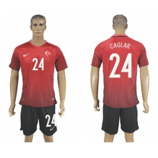 Turkey #24 Caglar Home Soccer Country Jersey