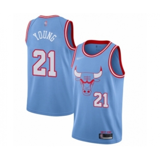 Women's Chicago Bulls #21 Thaddeus Young Swingman Blue Basketball Jersey - 2019-20 City Edition