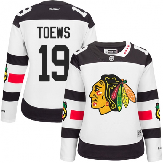 Women's Reebok Chicago Blackhawks #19 Jonathan Toews Authentic White 2016 Stadium Series NHL Jersey - Ujersey
