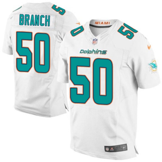 Men's Nike Miami Dolphins #50 Andre Branch Elite White NFL Jersey - Ujersey