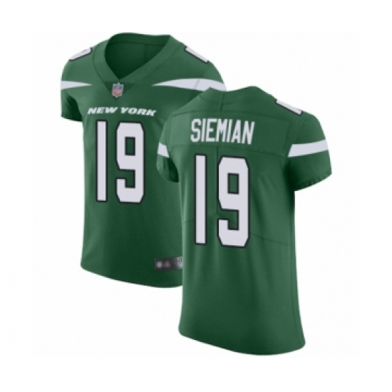 Men's New York Jets #19 Trevor Siemian Green Team Color Vapor Untouchable Elite Player Football Jersey - Ujersey