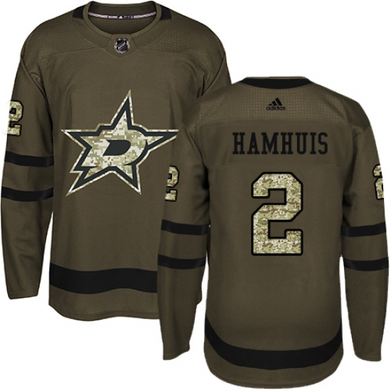 Men's Adidas Dallas Stars #2 Dan Hamhuis Authentic Green Salute to Service NHL Jersey - Ujersey