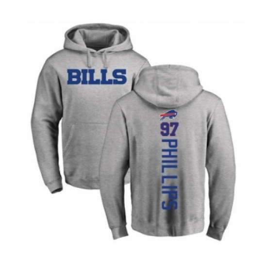 Football Buffalo Bills #97 Jordan Phillips Ash Backer Pullover Hoodie - Ujersey