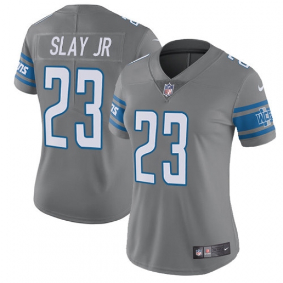 Women's Nike Detroit Lions #23 Darius Slay Limited Steel Rush Vapor Untouchable NFL Jersey - Ujersey