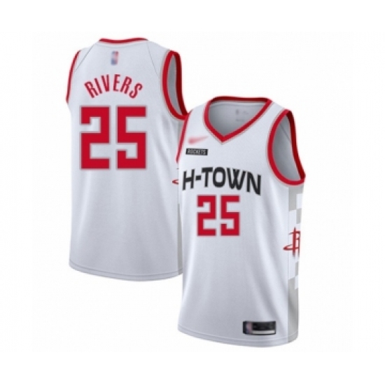Youth Houston Rockets #25 Austin Rivers Swingman White Basketball Jersey - 2019 20 City Edition - Ujersey
