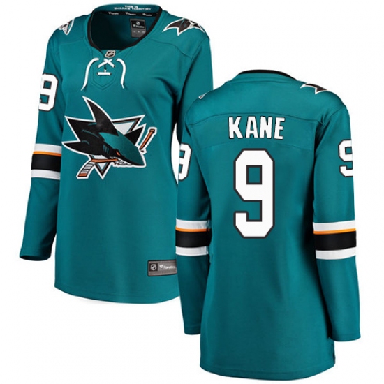 Women's San Jose Sharks #9 Evander Kane Fanatics Branded Teal Green Home Breakaway NHL Jersey - Ujersey