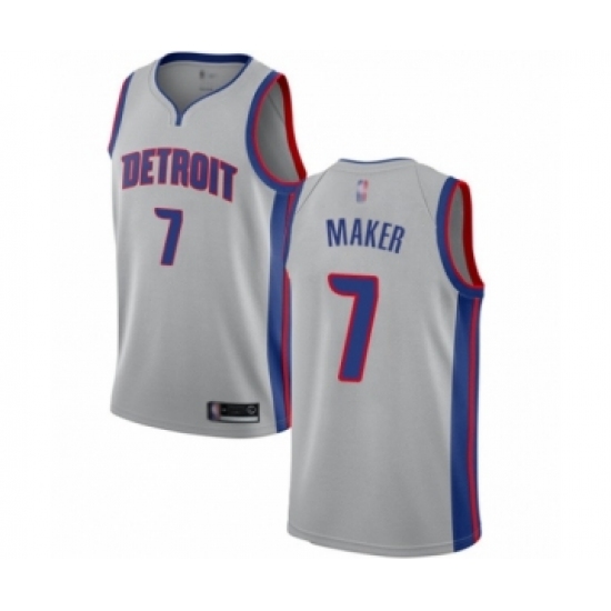 Women's Detroit Pistons #7 Thon Maker Swingman Silver Basketball Jersey Statement Edition - Ujersey