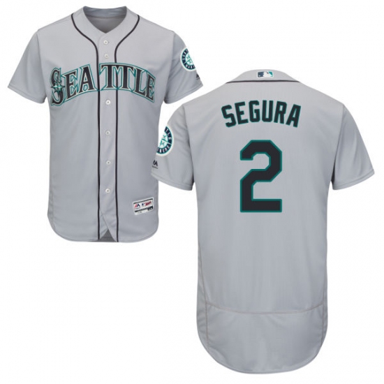 Men's Majestic Seattle Mariners #2 Jean Segura Grey Flexbase Authentic Collection MLB Jersey - Ujersey