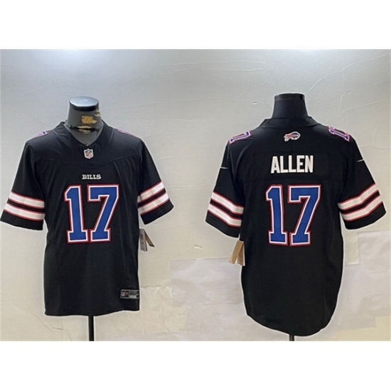 Men's Buffalo Bills #17 Josh Allen Black 2023 F U S E Stitched Football Jersey - Ujersey