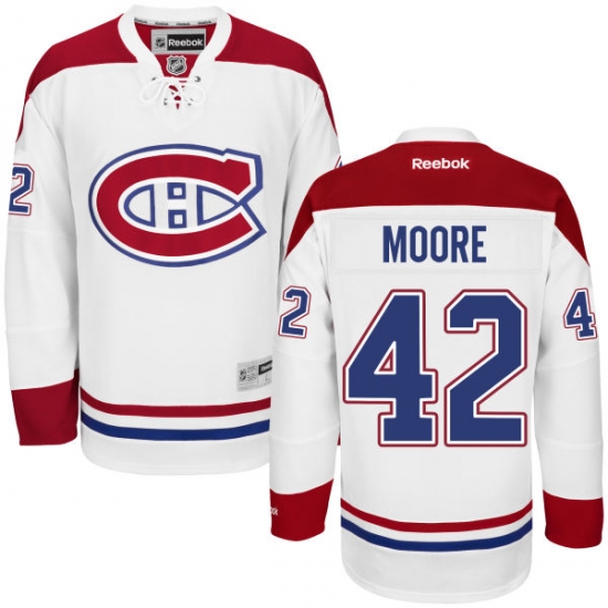 Youth Reebok Montreal Canadiens #42 Dominic Moore Authentic White Away NHL Jersey - Ujersey