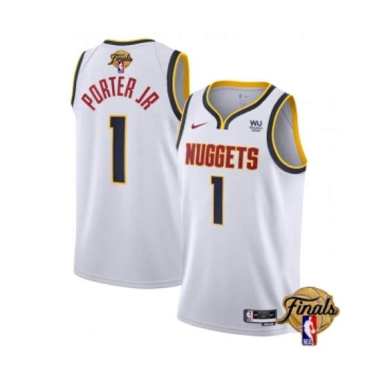 Men's Denver Nuggets #1 Michael Porter Jr. White 2023 Finals Association Edition Stitched Basketball Jersey - Ujersey