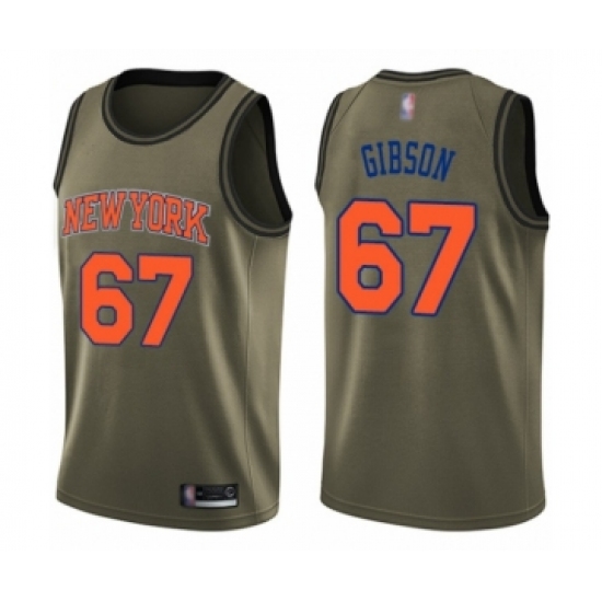 Youth New York Knicks #67 Taj Gibson Swingman Green Salute to Service Basketball Jersey - Ujersey