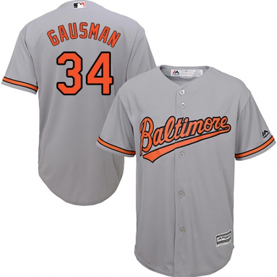 Youth Majestic Baltimore Orioles #34 Kevin Gausman Authentic Grey Road Cool Base MLB Jersey - Ujersey