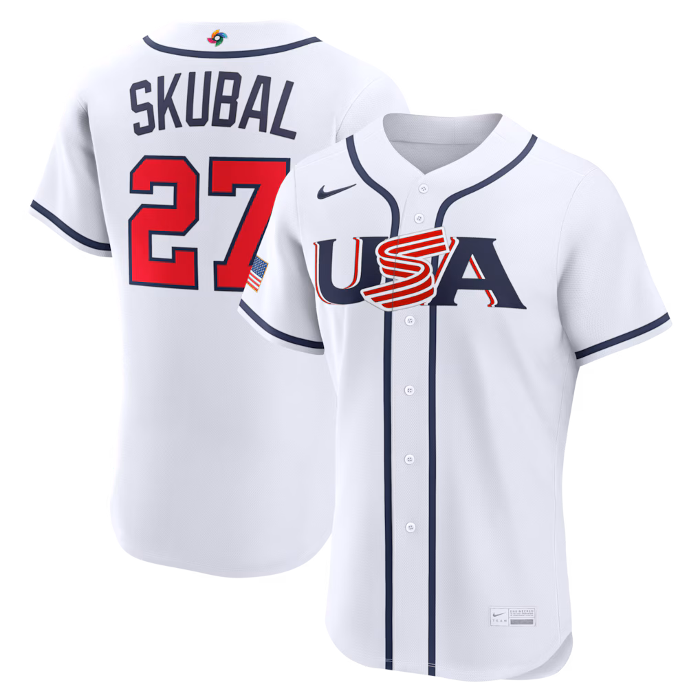 Men's USA Baseball Tarik Skubal Nike White 2026 World Baseball Classic Home Authentic Jersey - ujerseystore