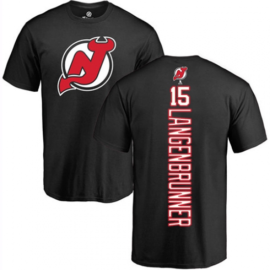 NHL Adidas New Jersey Devils #15 Jamie Langenbrunner Black Backer T-Shirt - ujerseystore