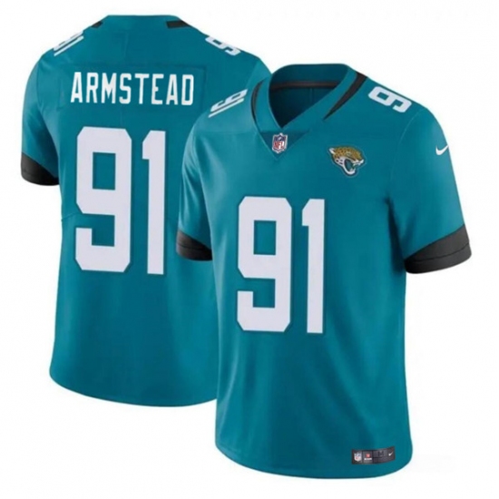 Men's Jacksonville Jaguars #91 Arik Armstead Teal Vapor Untouchable Limited Football Stitched Jersey - Ujersey