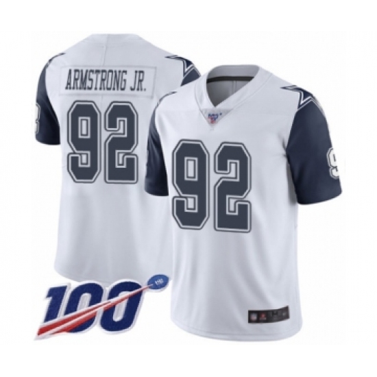 Men's Dallas Cowboys #92 Dorance Armstrong Jr. Limited White Rush Vapor Untouchable 100th Season Football Jersey - Ujersey
