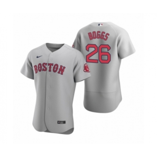 Men's Boston Red Sox #26 Wade Boggs Nike Gray Authentic Road Jersey - Ujersey