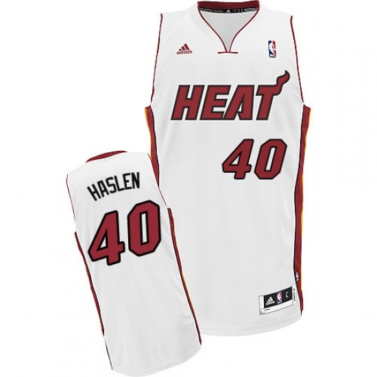 Men's Adidas Miami Heat #40 Udonis Haslem Swingman White Home NBA Jersey - Ujersey