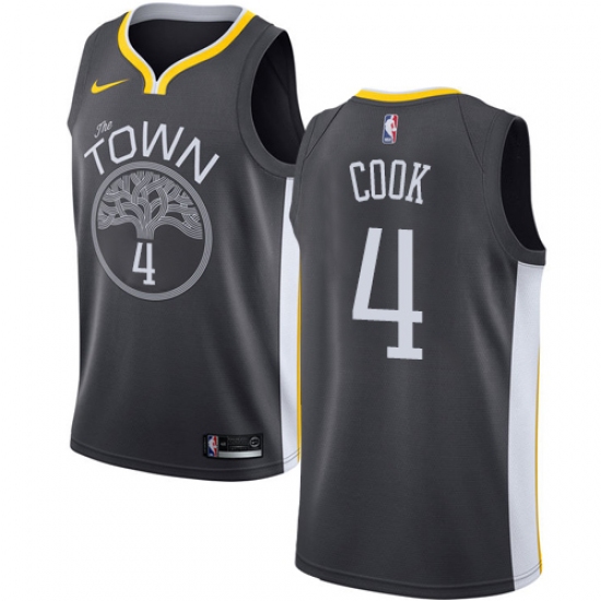 Youth Nike Golden State Warriors #4 Quinn Cook Swingman Black NBA Jersey - Statement Edition - Ujersey