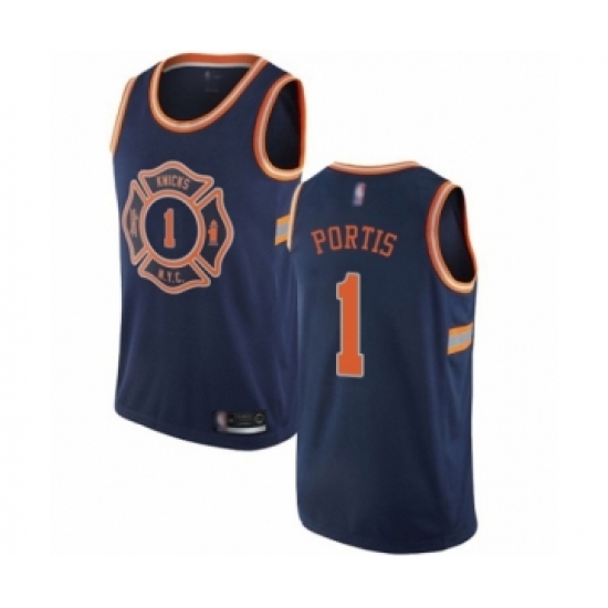 Women's New York Knicks #1 Bobby Portis Swingman Navy Blue Basketball Jersey - City Edition - Ujersey