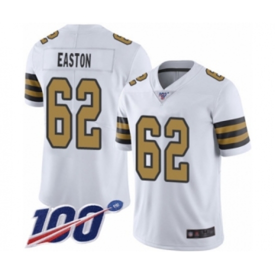 Men's New Orleans Saints #62 Nick Easton Limited White Rush Vapor Untouchable 100th Season Football Jersey - Ujersey