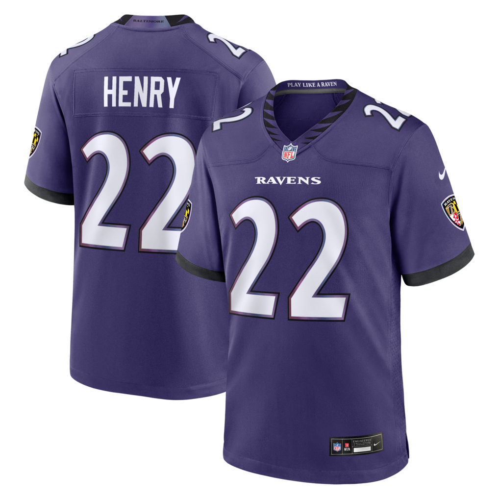 Men's Baltimore Ravens Derrick Henry Nike Purple Team Game Jersey - U-jersey
