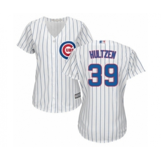Women's Chicago Cubs #39 Danny Hultzen Authentic White Home Cool Base Baseball Player Jersey - Ujersey