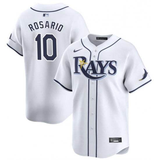 Men's Tampa Bay Rays #10 Amed Rosario White Home Limited Stitched Baseball Jersey - Ujersey