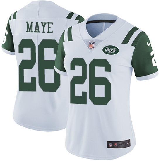 Women's Nike New York Jets #26 Marcus Maye White Vapor Untouchable Limited Player NFL Jersey - Ujersey