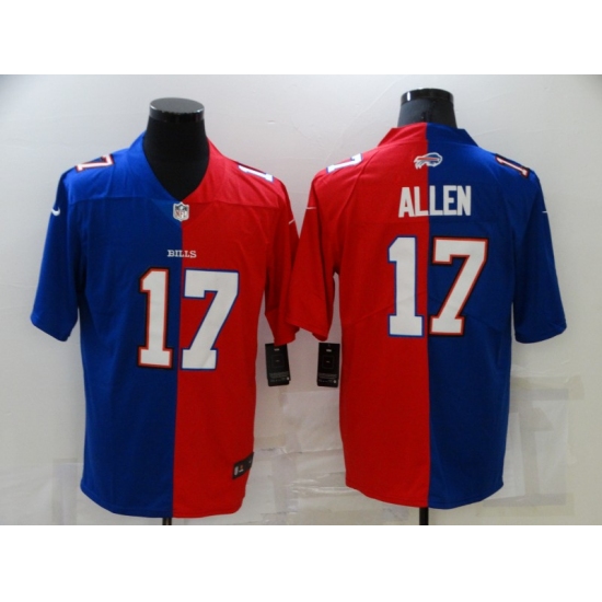 Men's Buffalo Bills #17 Josh Allen Blue-Red Nike Split Fashion Football Limited Jersey - Ujersey