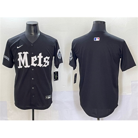 Men's New York Mets Blank Black 'Gotham Gothic Edition' Vapor Premier Limited Stitched Baseball Jersey - Ujersey