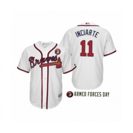 Men's 2019 Armed Forces Day #11 Ender Inciarte Atlanta Braves White Jersey - Ujersey