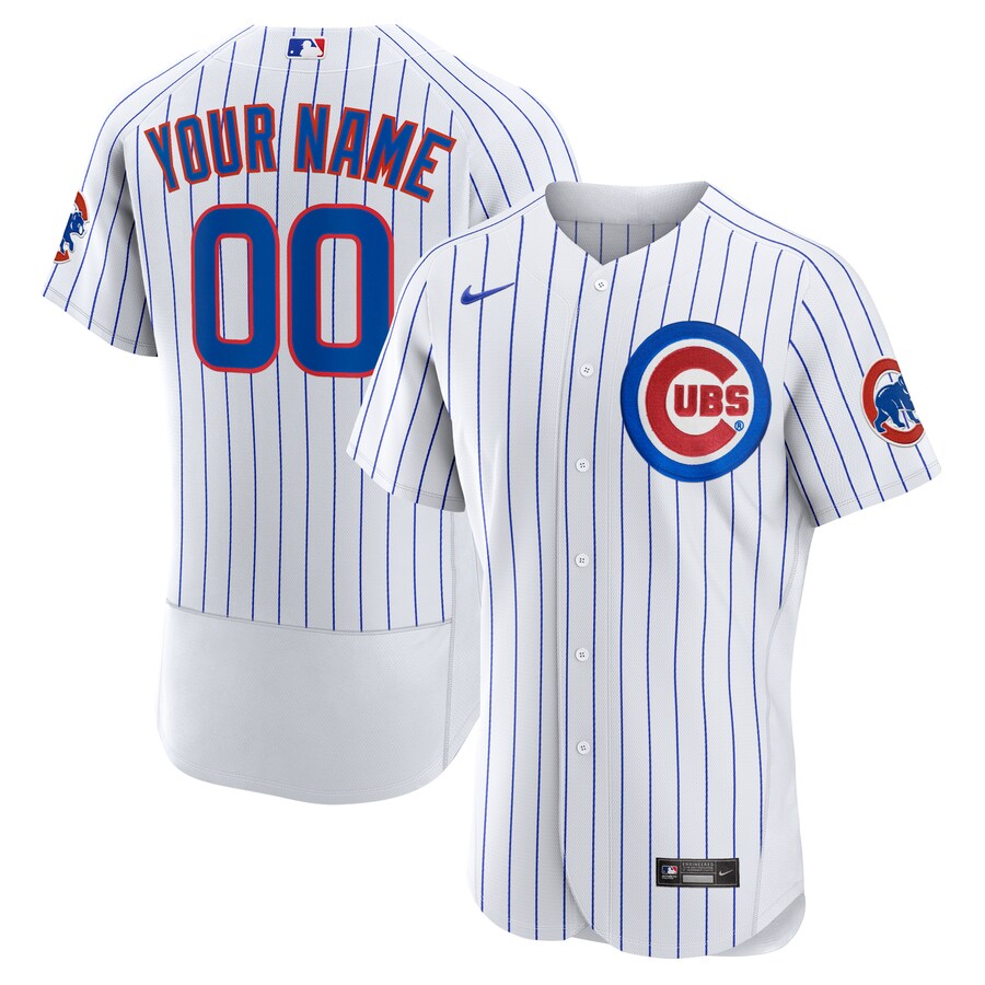 Men's Chicago Cubs Nike White Home Authentic Custom Jersey - Ujersey NHL