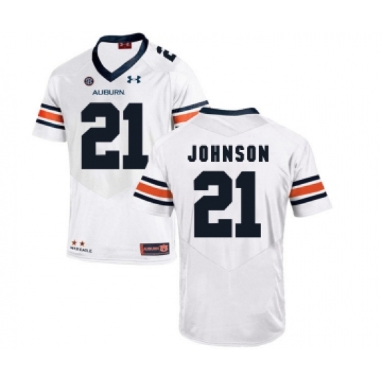 Auburn Tigers 21 Kerryon Johnson White College Football Jersey - Ujersey