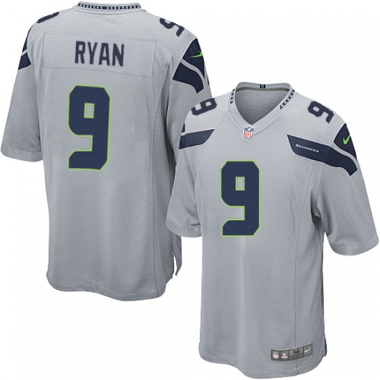 Men's Nike Seattle Seahawks #9 Jon Ryan Game Grey Alternate NFL Jersey - Ujersey