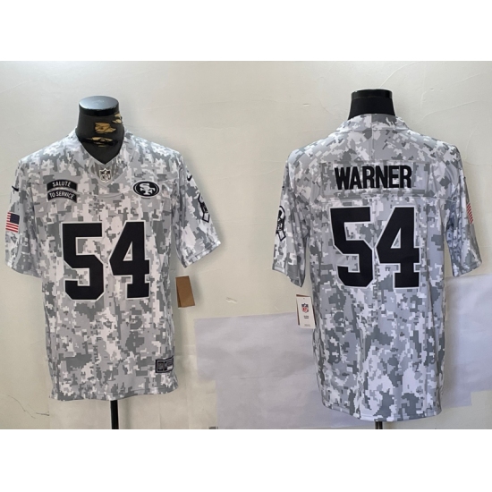 Men's San Francisco 49ers #54 Fred Warner Arctic Camo 2024 FUSE Salute to Service Limited Stitched Jersey - Ujersey
