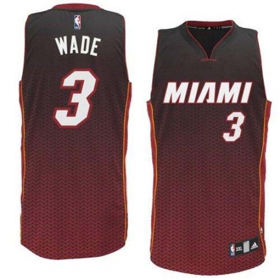 Men's Adidas Miami Heat #3 Dwyane Wade Authentic Black Resonate Fashion NBA Jersey - Ujersey