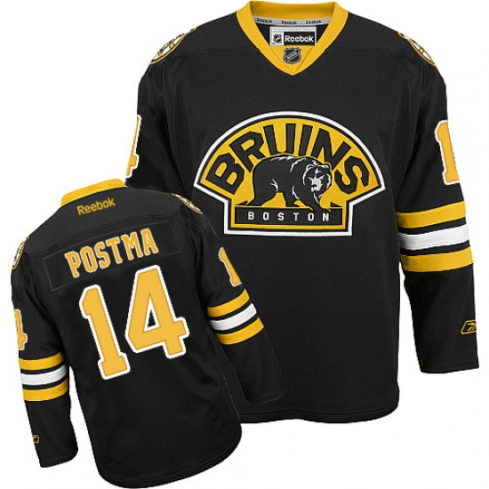 Youth Reebok Boston Bruins #14 Paul Postma Authentic Black Third NHL Jersey - Ujersey
