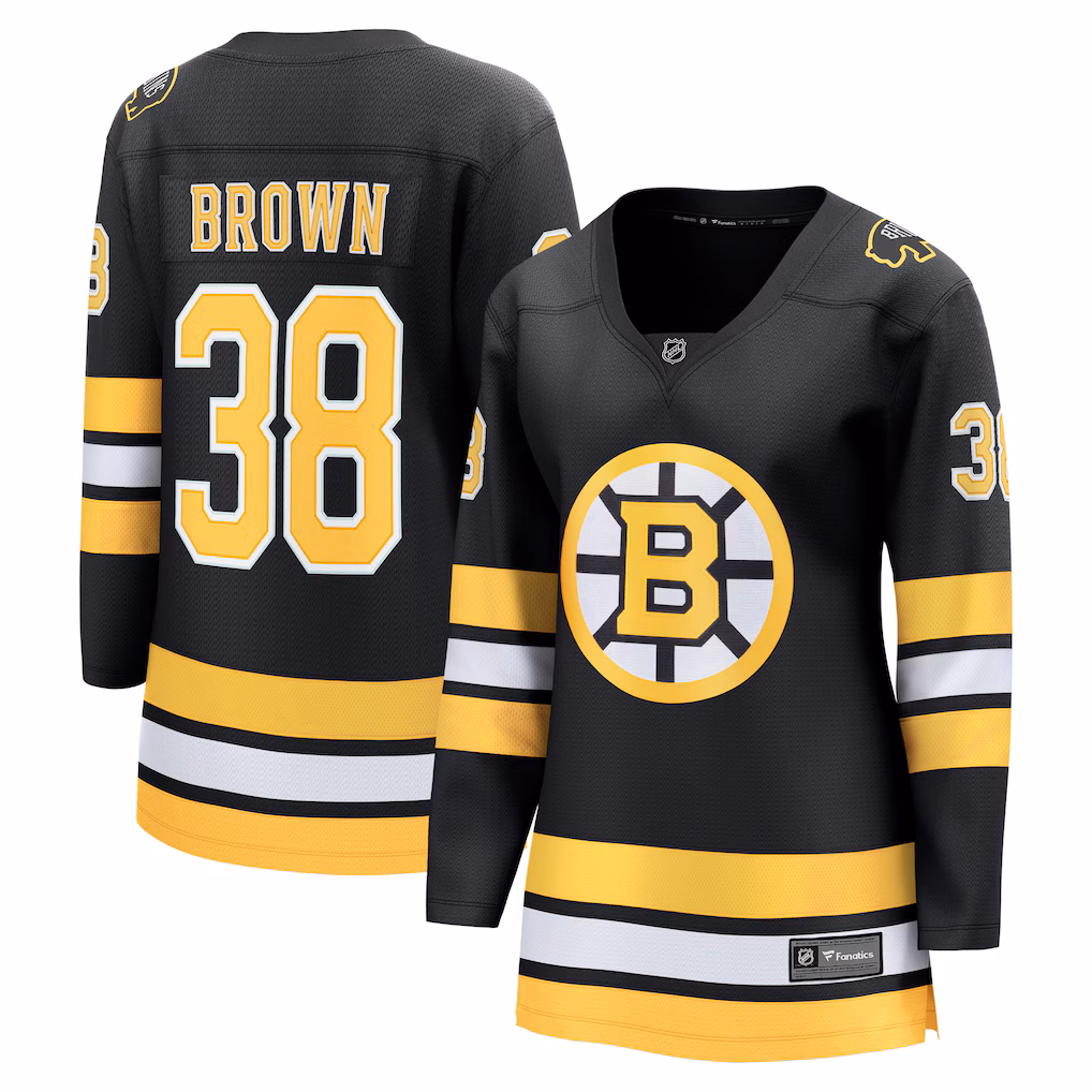 Women's Boston Bruins Patrick Brown Fanatics Black Home Breakaway Player Jersey