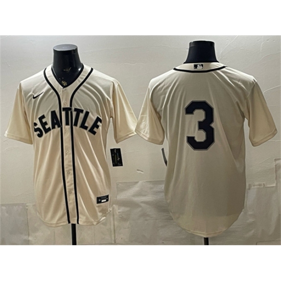 Men's Seattle Mariners #3 J.P. Crawford Cream Alternate Stitched Baseball Jersey - Ujersey