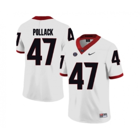 Georgia Bulldogs 47 David Pollack White College Football Jersey - Ujersey