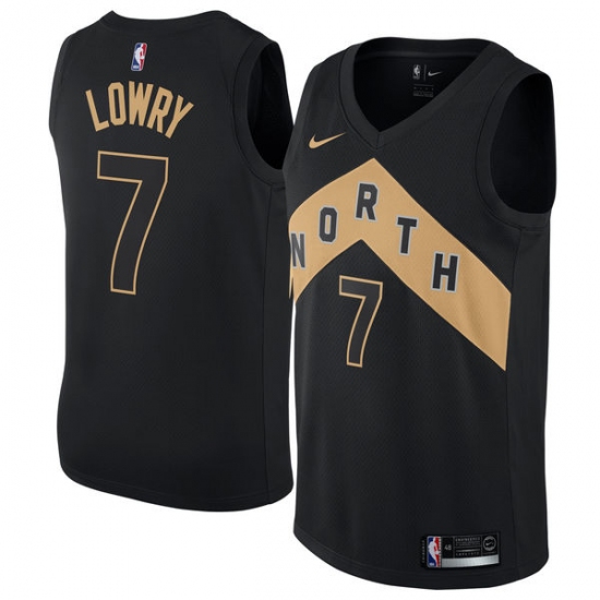 Men's Nike Toronto Raptors #7 Kyle Lowry Swingman Black NBA Jersey - City Edition - Ujersey