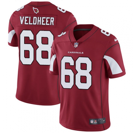 Men's Nike Arizona Cardinals #68 Jared Veldheer Red Team Color Vapor Untouchable Limited Player NFL Jersey - Ujersey