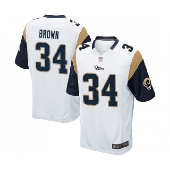 Men's Los Angeles Rams #34 Malcolm Brown Game White Football Jersey - Ujersey
