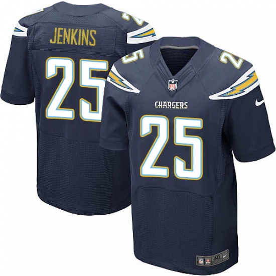 Men's Nike Los Angeles Chargers #25 Rayshawn Jenkins Elite Navy Blue Team Color NFL Jersey - Ujersey